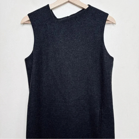 Lanvin Paris Wool Womens 40 Sleeveless Grey Sheath Dress - Picture 4 of 12
